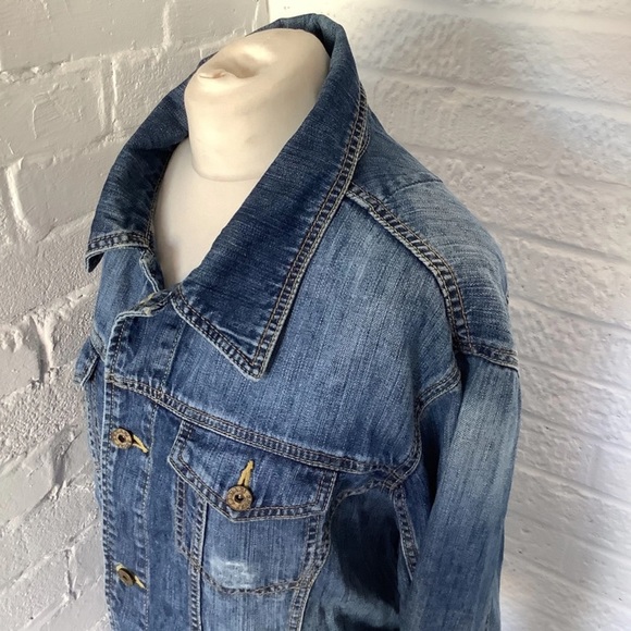 Retro Armani Jeans Indigo 008 Denim Jacket - Size 2XL - P2P 22โ - Button Up - Picture 5 of 7